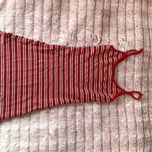 Brandy Melville Red, Blue, and White Striped Dress